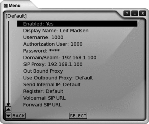 X-Lite user configuration